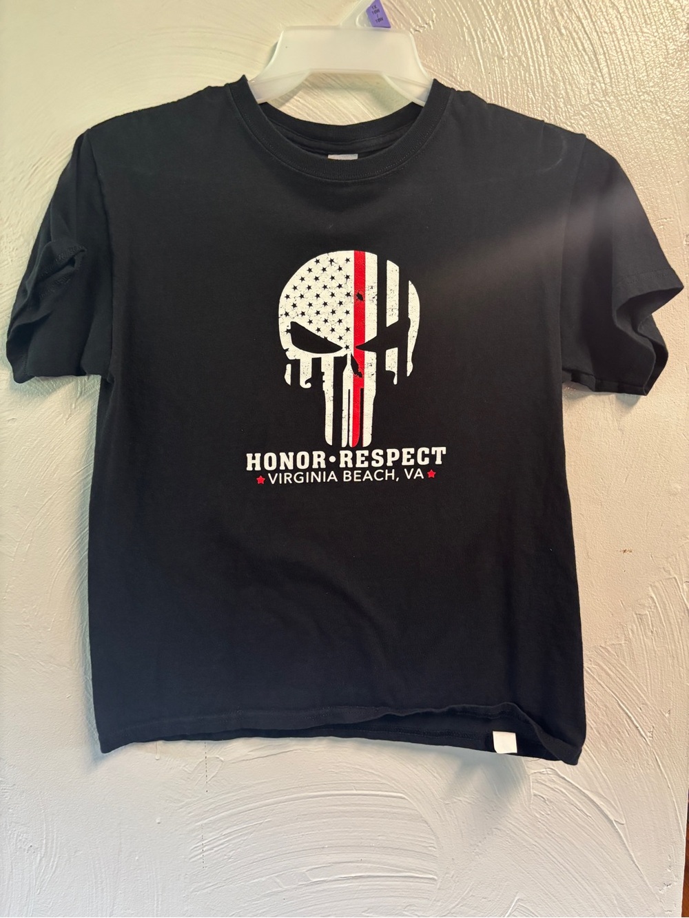 Gildan Black Heavy Cotton Tee with White Tag Print